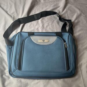 Vintage Blue 90s Laptop Bag/ Messenger Bag/ Backpack with Adjustable Strap